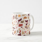 Braune Terrazzo: Vintages, trendiges Muster. Kaffeetasse (VorderseiteRechts)