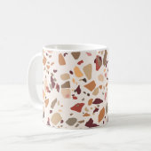 Braune Terrazzo: Vintages, trendiges Muster. Kaffeetasse (Vorderseite Links)