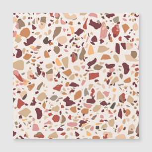 Braune Terrazzo: Vintages, trendiges Muster. Magnetkarte