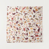 Braune Terrazzo: Vintages, trendiges Muster. Wandteppich (Vorderseite (Horizontal))