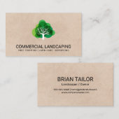 Braune Textur | Baum | Gartenarbeit | Landflucht Visitenkarte (Vorne/Hinten)