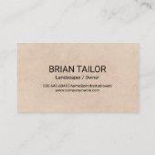 Braune Textur | Baum | Gartenarbeit | Landflucht Visitenkarte (Rückseite)