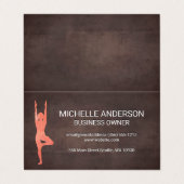 Braune Textur | Yoga Visitenkarten (Außenseite Aufgefaltet)