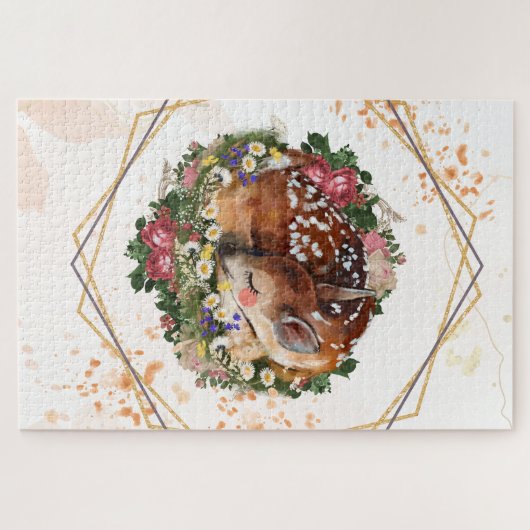 Braune Tiergrafik, Schlaftier Puzzle (Horizontal)