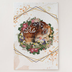 Braune Tiergrafik, Schlaftier Puzzle