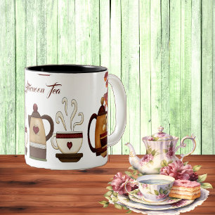 Braune Ton-Teekanne Nachmittagstee-Party Zweifarbige Tasse