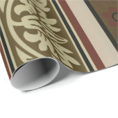 Braune Töne Mittelalterliches Muster Geschenkpapier (Rolleneckpunkt)