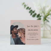 Braune Torbogen-Foto-Hochzeit Save the Date-Karte (Stehend Vorderseite)