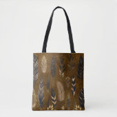 Braune Tote-Tasche mit Federdruck Tasche (Vorderseite)