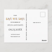 Braune Typografie, Rose Hochzeit im Herbst Save th Postkarte (Rückseite)