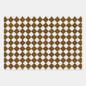 Braune und antike weiße Diamanten Geschenkpapier Set (Vorderseite 3)