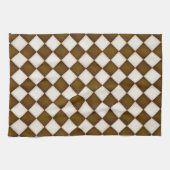 Braune und antike weiße Diamanten Geschirrtuch (Horizontal)