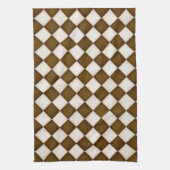 Braune und antike weiße Diamanten Geschirrtuch (Vertikal)