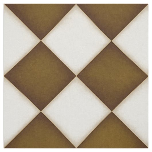 Braune und antike weiße Diamanten (groß) Stoff (Muster)