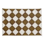 Braune und antike weiße Diamanten Kissenbezug (Rückseite-Rechts)