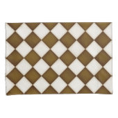 Braune und antike weiße Diamanten Kissenbezug (Vorderseite-Rechts)