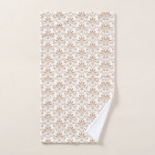 braune und beige Blumenmuster Badhandtuch Set (Handtuch)