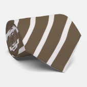 Braune und beige Diagonal Stripe Muster Krawatte (Gerollt)
