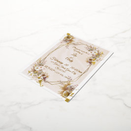 Braune und beige Hochzeitseinladung aus Folie Einladungspostkarte