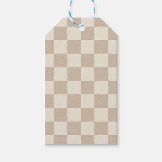 Braune und beige Karton Geschenkanhänger (Vorderseite)