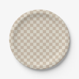 Braune und beige Karton Pappteller