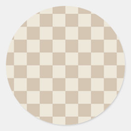 Braune und beige Karton Runder Aufkleber