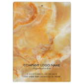 Braune und beige Marmorsteintextur Klemmbrett (Rückseite)