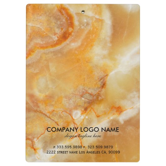 Braune und beige Marmorsteintextur Klemmbrett (Rückseite)