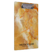 Braune und beige Marmorsteintextur Klemmbrett (Rechts)