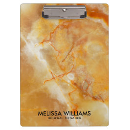 Braune und beige Marmorsteintextur Klemmbrett