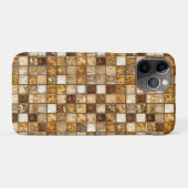 Braune und beige Mosaiksteinwand Case-Mate iPhone Hülle (Rückseite (Horizontal))