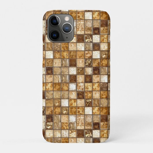 Braune und beige Mosaiksteinwand Case-Mate iPhone Hülle (Rückseite)