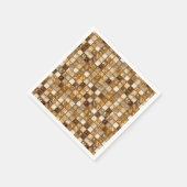 Braune und beige Mosaiksteinwand Serviette (Ecke)