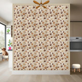 Braune und beige Paw Print Pattern Tile Fliese