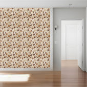 Braune und beige Paw Print Pattern Tile Fliese