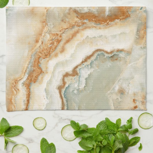 Braune und beige Steinstruktur Geschirrtuch (Gefaltet)