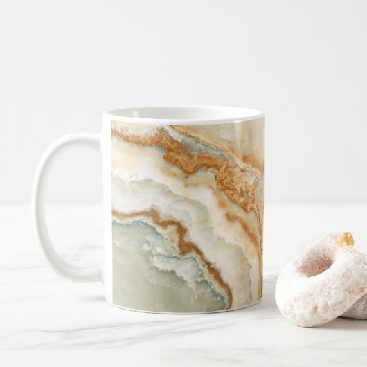 Braune und beige Steinstruktur Kaffeetasse (Mit Donut)