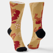 Braune und Beige-Tarnmuster-Socken Socken (Gewinkelt)