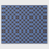 Braune und blaue Boxen WIth Stars Wrapping Paper Geschenkpapier (Flach)