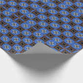 Braune und blaue Boxen WIth Stars Wrapping Paper Geschenkpapier (Ecke)