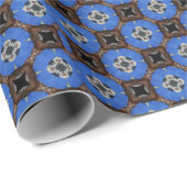 Braune und blaue Boxen WIth Stars Wrapping Paper Geschenkpapier (Rolleneckpunkt)