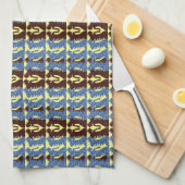 Braune und blaue Figuren Küchentücher (Viertel Falte)