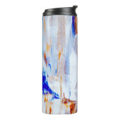 Braune und blaue Flüssig-Malerei Thermosbecher (Nach links gedreht)