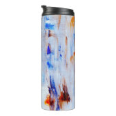 Braune und blaue Flüssig-Malerei Thermosbecher (Nach rechts gedreht)
