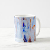Braune und blaue Flüssigmalerei Kaffeetasse (VorderseiteRechts)