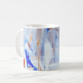 Braune und blaue Flüssigmalerei Kaffeetasse (Vorderseite Links)