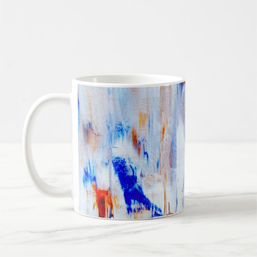 Braune und blaue Flüssigmalerei Kaffeetasse (Links)