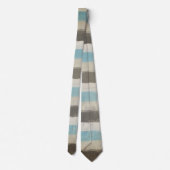 Braune und blaue horizontale Streifen in Wasserfar Krawatte (Rückseite)