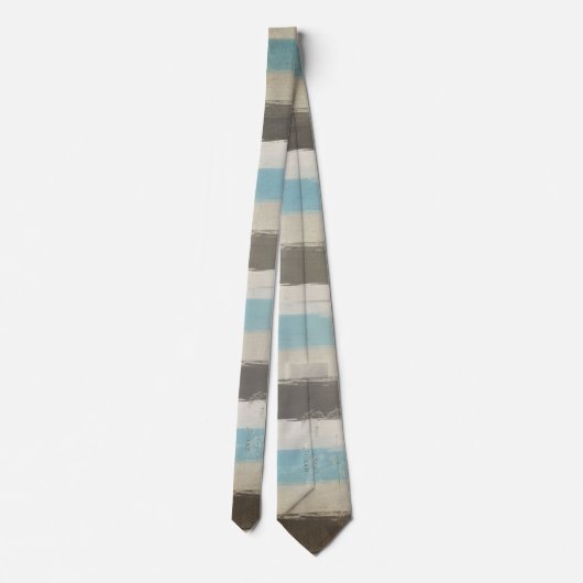 Braune und blaue horizontale Streifen in Wasserfar Krawatte (Rückseite)