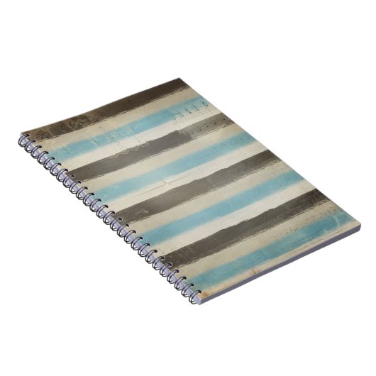 Braune und blaue horizontale Streifen in Wasserfar Notizblock (Rechte Seite)